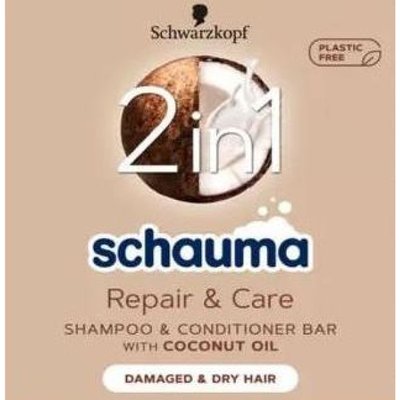 Твердий шампунь-кондиціонер Schauma 2 in 1 Repair & Pflege 60 г 9238749 фото