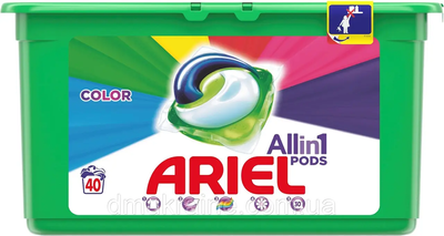 Капсули для прання кольорових речей Ariel Pods Color 3 в 1 40 шт 12423 фото